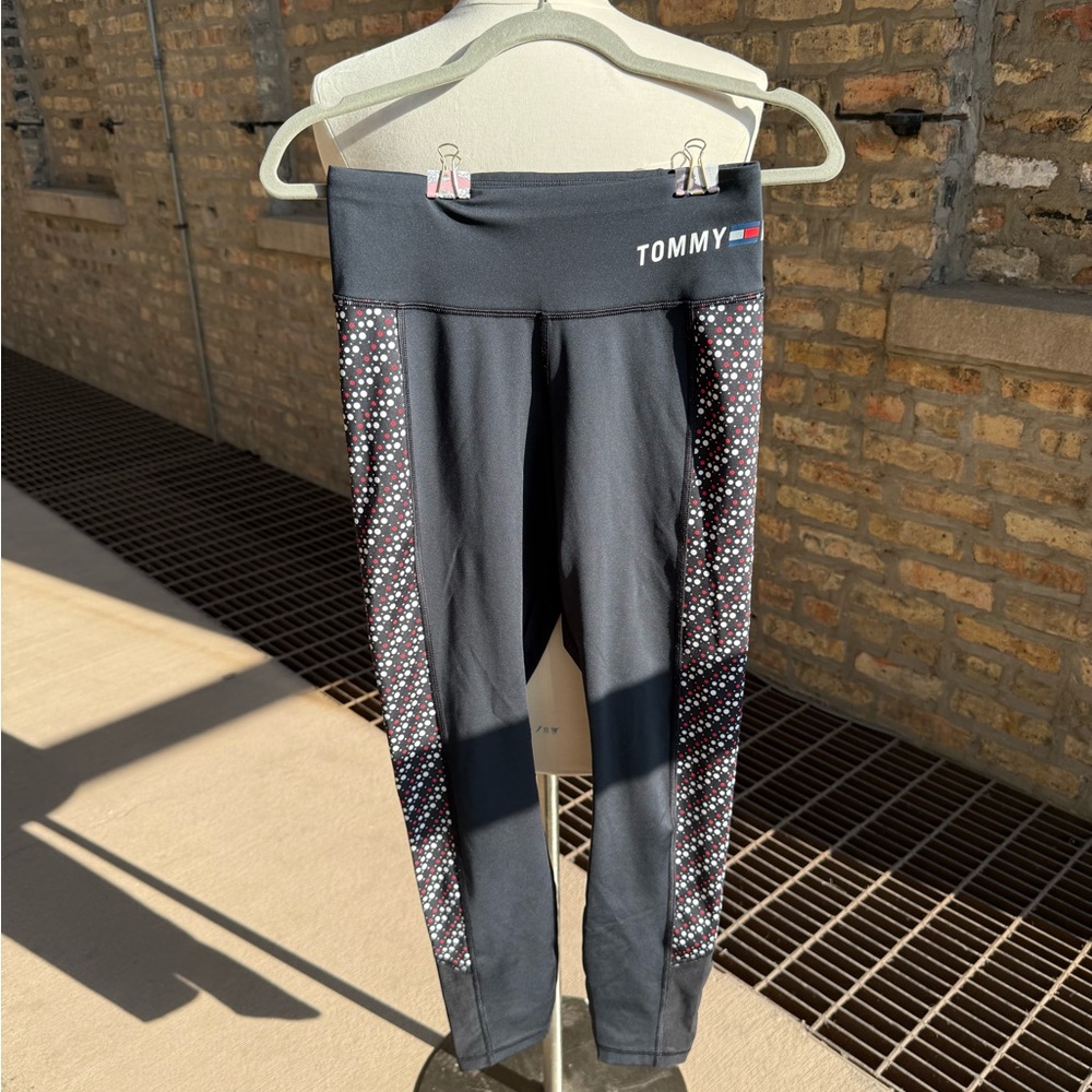 Tommy Hilfiger Black Leggings with Colorful Side Accents